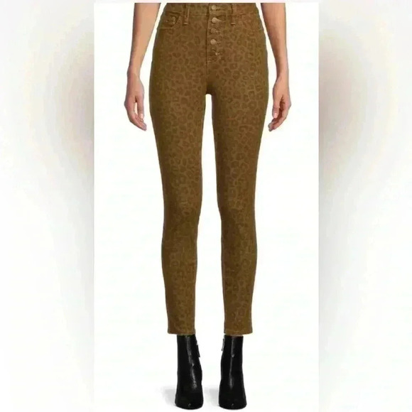 Time And True Leopard Animal Print Brown High Rise Curvy Jeans Pants Sz 4 - Picture 8 of 8